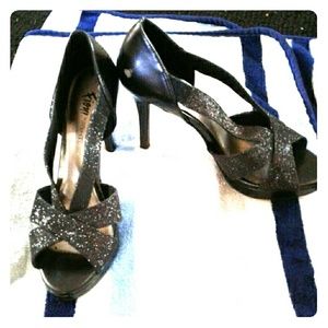 black sparkle formal shoes